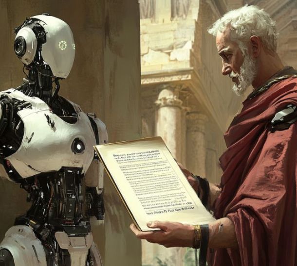 Prompt design, Socrate che parla con un robot umanoide