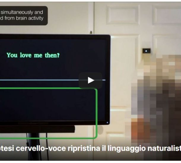 Ai voce ai pensieri, testa umana collegata ad un Ai